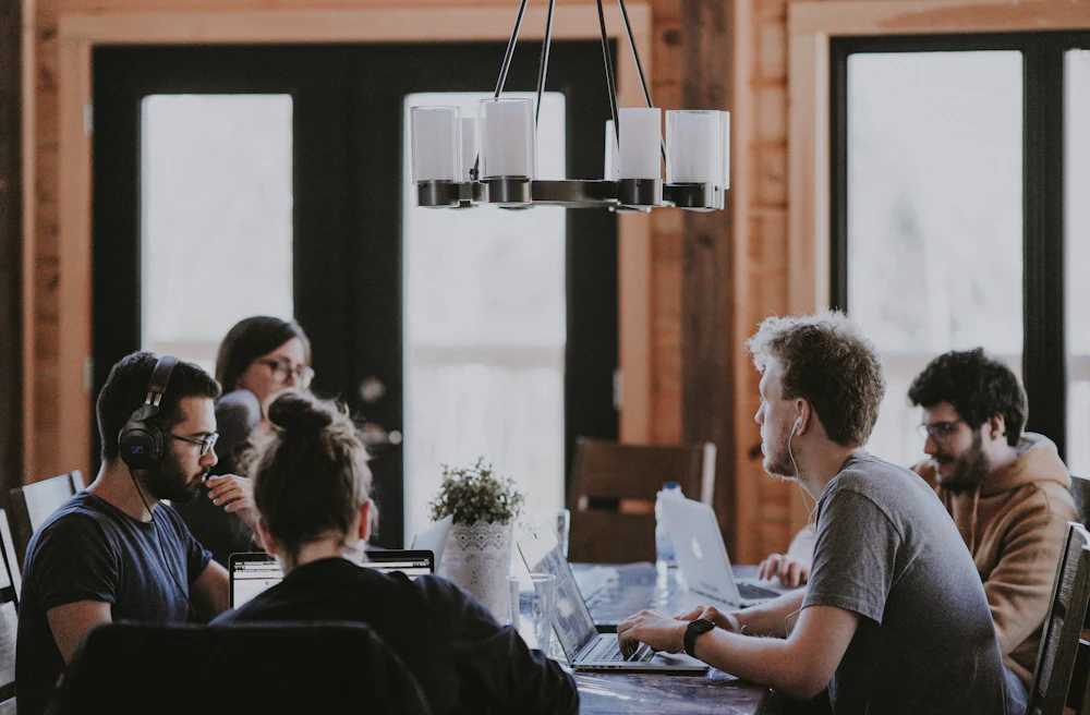 Team meeting around a table
